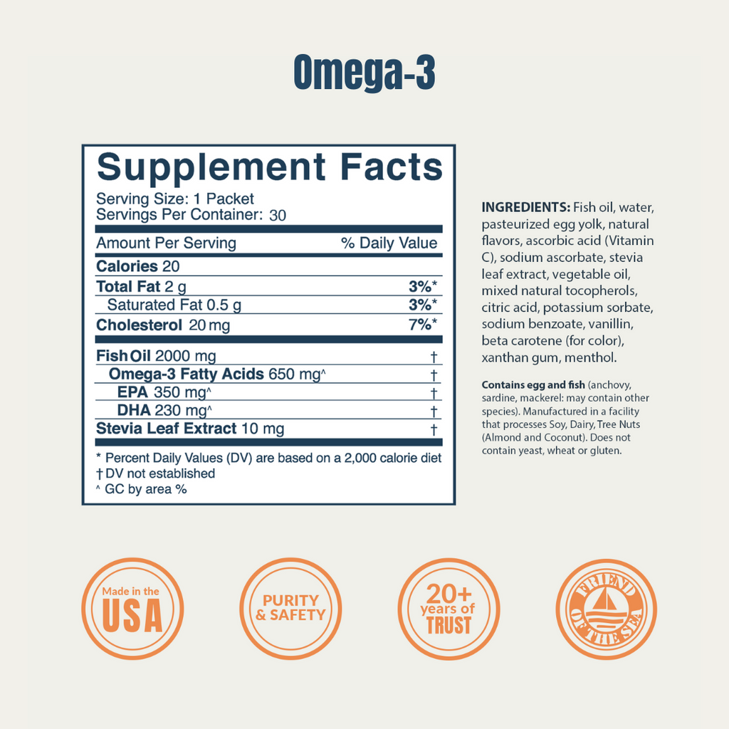 Omega 3 Nutrition Label