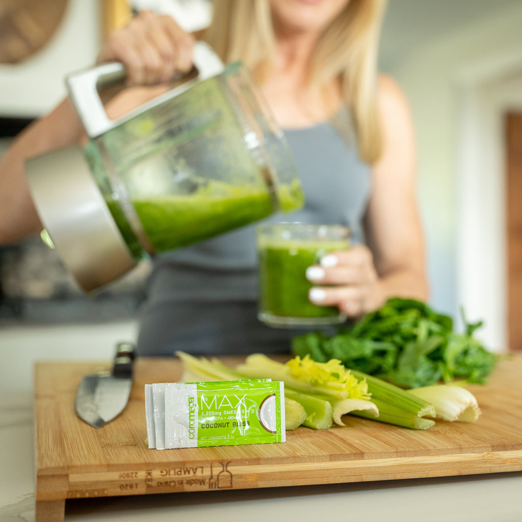 Omega-3 Max Lifestyle Image - healthy lifestyle green juice